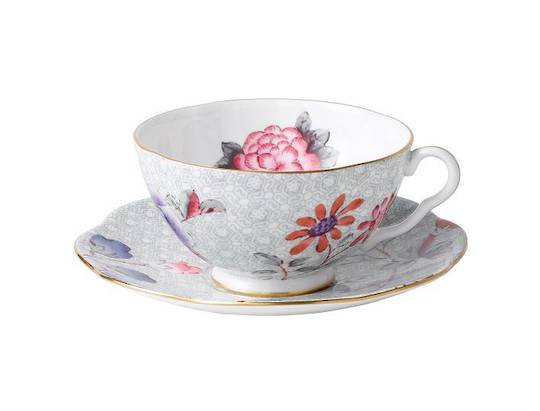 Cuckoo Bird Green Cup & Saucer